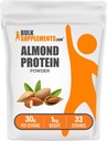 bulk Assupports.com 杏仁蛋白粉 - 植物基蛋白,杏仁粉 - Vegan, Gluten Free, & no Sugar,每服30克,1kg(2.2磅)(包1)
