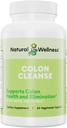 Natural Wellness Colon Cleanse – Gentle Detox with Cascara Sagrada, Aloe Vera & 7 Plant-bases – 支持消化,常态和古特健康 – Gluten-Free, 蔬菜卡普勒斯 – 60 计数