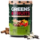 营养学 Greens & Frues Powder - Naturally sourced Superfood, Beet Powder, 蘑菇混合剂, Probiotics, 消化酶, Fiber, 抗氧化剂, 免疫支持, Gluten Free - 香草桂
