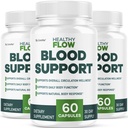 (3 Pack) Healthy Flow Blood Support - HealthyFlow Support Supplement Capsules Daily Premium Advanced Formula Pills - Maximum Strength, Vitamins for Overall Health & Wellness, 180 Capsules for 3 Months