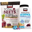 Force Factor Amazing Ashwa Complete Calm Support with KSM-66 Ashwagandha Total Beets Ultimate Heart Health Blood Pressure Support Chews with CoQ10, 120 Soft Chews