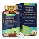 Totaria 5-in-1 60亿 CMU 女性和男性的亲生前生和后生,w/Digestive Ezymes, Slippery Elm, Daily Competive Gut Health, 消化和免疫支持, 4个月供应, Vegan