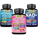 Cortisol & Myo-Inositol + NAD+ Bundle – 29-Ingredient Cortisol Balance and Hormonal Support with Ashwagandha, L-Theanine & D-Chiro Inositol + Liposomal NAD+ with Resveratrol & Adaptogens