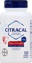 Citracal Max 大小 120cmt Citracal Calcium 配有维生素D 最大加合卡片 120 计数