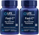 生命延长快速C & Bio-Quercetin Phytosome – 快速交付和吸收维生素C 优化免疫支持补充 – Gluten-Free, Non-GMO, Vegetarian – 60 Tablets (Pack of 2)