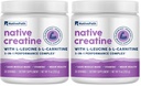 配有L-Leucine & L-Carnitine的原生Path Creatine 单水合物粉末 -- -- 男女肌肉建筑补充剂 -- -- 30名服务人员(2包)