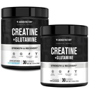 Jaked Factory Creatine + Glutamine - 含有L-Glutamine的Creatine补充剂,用于肌肉恢复,肌肉生长,增强力量(30种服务,不味和30种服务,蓝莓)