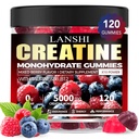 Creatine Monohydrate Gummys 5000mg - 男女免糖前工作补充,Creatine Gummys for Muscle, 力量,恢复,认知健康与记忆,混合Berry Flavor, 120 Count