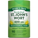 Nature's Truth St Johns Wort 600mg | 90 Capsules | 标准化摘录 | 非GMO & Gluten 免费补编
