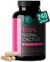 Nopal Cactus Capsules 1500mg - 有机太阳干 P梨 Cactus水果粉和黑辣椒 吸附-天然小rick梨 超级补充剂-纤维、维生素和矿物 240 Capsules