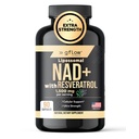 gflow vitamins NAD+ Supplement (Nicotinamide Adenine Dinucleotide) with Resveratrol as 98% Pure Trans-resveratrol | Antioxidant Anti-Aging Supplement Made in the USA