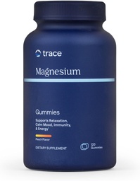 Trace Minerals Magnesium Gummys - 支持一个平静的心智赛特 - 儿童与成年人的Magnesium Chewables - Bone, Digestion, Heart Health & Immune Support - Peach Flavor - 120 Counter (120名服务员)