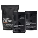 运动研究-L-Glutamine、Creatine Monohydratet和Whey蛋白质回收包,以提高性能和强度,支持工作回收