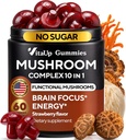 VitaUp Mushroom Supplement - USA Made Mushroom Gummies - Mushroom Complex with Lions Mane, Cordyceps, Turkey Tail, Reishi, Shiitake for Cognitive & Immune Support - 60 Count