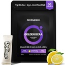 Oxy Energy BCAA 2:1:1 粉末,7g BCAAs 和 2g L-Glutamine, 肌肉恢复的陶林, 增强耐力, 工作前和工作后恢复的完美氨基Aicds, 无糖,柠檬, 30个棒包