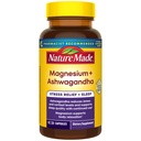 Nature Made Magnesium + Ashwagandha Capsules, Stress Relief and Sleep Support, Magnesium 300 mg and Ashwagandha Supplements, 60 Capsules, 30 Day Supply
