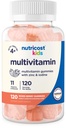 Nutricost Kids Multivitamin Gummies 120 Servings (Mixed Berry Flavored Gummies) - Gluten Free, Non-GMO, and Vegetarian Friendly