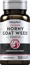 Piping Rock Horny Goat Weed for Men | 100 Capsules | 100 Capsules | 终极复杂提取 补充 | Vegetarian, Non-GMO, Gluten Free