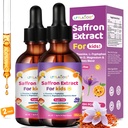 Organic Kids Saffron Drops – Organic Saffron Extract Liquid with Holy Basil, Passion, L-Theanine for Energy Support, Well-Being, Easy to Take Saffron Supplements, Vegan, 4 FL OZ