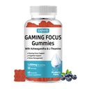 Focus Gummy for Gaming: with L-Theanine, Ashwagandha & Taurine, Stress Relief, Energy & Focus, for Gamers & Pros, Caffeine-Free, Sugar-Free Blueberry Flavor, Vegan, Non-GMO, Gluten Free, 60
