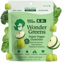 WonderGreens Kids Super Veggie Gummies – Sugar-Free, Allergen-Free Multivitamin for Picky Eaters with Probiotics – Tummy & Immune Support – Green Apple Flavor (30 Count)