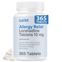 Curist Loratadine 10mg 365 Count - All Day Non Drowsy Allergy Medicine - 24 Hour Antihistamine Tablets for Runny Nose, Itchy Eyes, & Sneezing - Indoor & Outdoor Allergy Medicine for Adults
