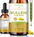 GREENPEOPLE Mullein Drops for Lungs & Lymphatic Drainage - 13-in - 1 植物混合剂 w/Marshmallow Root, 老年莓, Oregano 呼吸支持 - 烟消毒 - 无酒精, 2 f