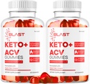 (2 Pack) Blast Keto ACV Gummys - Official Blast Keto ACV 高级精品 1050MG 维生素 Gummys, Blast Keto All Natural Apple Cider Vinegar Formula, BlastKeto ACV Review, 120 Gummys 2个月时间