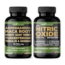 甘油营养 Ashwagandha 配有 Maca Root, Horny Goat Weed, Turkesterone, Tribulus Terrestris, Panax Ginseng + Nitric Oxide Booster - Bundle 能源、生命力、性能、泵