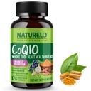 NATURELO 全食品 CoQ10 补充,120 Veg Capsules,心脏健康混合剂,强抗氧化剂, CoQ10 100mg 支持能源生产