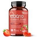 NATURE TARGET CoQ10 Gummys 200mg – 高吸收性Coenzyme Q10 配有 PQQ,Zinc & Ashwagandha,草莓火焰,90 Counter的心脏,能量和抗氧化剂补充剂