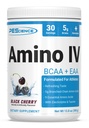 PE Scientific Amino IV BCAA 和 EAA 粉末、基本氨基酸、陶林、供水分和肌肉恢复用的电解质、男女无糖、工作后-黑樱桃、30种服务