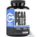 疯狂肌肉 3000mg BCAA 药剂(80天供应), 最佳药剂 2:1:1 分链氨酸促进恢复和生长的比率, 每药剂1000mg BCAAs (More Than BCAA Capsules) 240 片