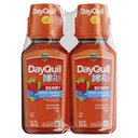 Vicks Kids DayQuil Berry Cold & Cough Medicine Co-Pack, 日间缓解多种症状, 极品Berry Flavor, 无酒精和乙酰胺酚, 对于年龄6+, 2x8oz