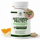 DAO Enzyme 补充 Histamine Blocker, 30,000 HDU Diamine Oxidase 用于Histamine 不容忍和发酵食品, Gut和消化支持 Quercetin, 镁和维生素 C, 60 Capsules