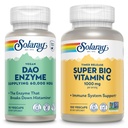 SOLARAY DAO Enzyme and Super Bio Vitamin C 1000mg - 消化酶破解西他明 - 定时释放VIT C w/Bioflavonoids Immune支持补充,Vegan,60日保证,30/50服务