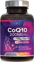 配合物 Q10 200mg/每服务补充物 - 超高吸附剂,抗氧化剂用于心脏健康和能源生产支持 - CoQ10(Ubiquinone) Co Q10 补充物和维生素 100mg - 120 软胶