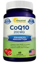 aSquared 营养 CoQ10 200mg - 60 Capsules - CO Q 10 补编 - Coenzyme Q10 Ubiquinone Pills - Vegan CoQ-10 Extra 抗氧化剂维生素 - 软胶和胶体的替代品