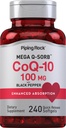 Piping Rock CoQ10 100mg | 240软胶 | 男女强化吸收补充 | 非GMO,Gluten Free