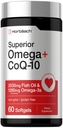 Horbaach Omega 配有 CoQ-10 → 60 Softgels → 2030mg 鱼油 → 1280mg Omega-3s → Non-GMO, Gluten Free