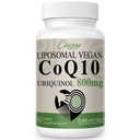 Liposomal CoQ10 800mg Ubiquinol Softgel, Max 吸收 Ubiquinol Coenzyme Q10, Ubiquinol CoQ10 抗氧化剂补充,心脏功能与能源生产,纯CoQ10 800mg, 60 Vegan Softgels