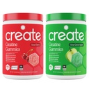创建 Creatine 单水合物 Gummys - Sour Power Duo - Sour Apple & Sour Cherry - Creatine Gummys for Women & Men, NSF 认证,第三党测试,反冶金公式,180 Counter (2-Pack)