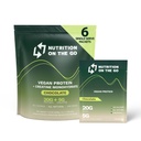 Go Vegan蛋白粉包上的营养 – 20g 植物蛋白 + 5g Creatine – 单服务 旅行 蛋白粉 – 全自然,无糖 – 巧克力 – (6-Pack)