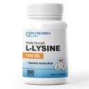 纯原实验室 L-Lysine Extra strong 1000 MG 每块平板电脑 - 300 services 高潜力、免疫和凝胶合成支持、Non-GMO、NO Gluten和乳制品 - 300平板电脑