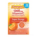 Emergen-C 1000mg 维他命 C 粉 日用 Immune 支持咖啡因 免费维他命 C 配有 Zinc 和 Manganese , B 维他命和电解质, 超级橙色火焰 - 10 计数