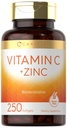 卡莱尔维生素C配有锌 → 250软胶 → 生物可用 → Ascorbic Acid → 锌氧化物 → 非GMO 和 Gluten 免费补充