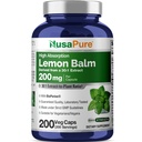 NusaPure Lemon Balm 30:1 提取物,200 mg 等重至 6000 mg per Vegan Caps - 200 Counter Non-GMO, Vegan Bioperine