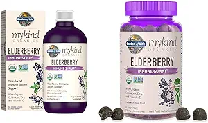 生活植物园 植物型长生莓 Syrup 6.59 fl oz 和 传统药材 喉科 喉管有机物 Pectin 喉管 Drops,柠檬姜 Echinacea, Soothes Sore Throats, 16ct.
