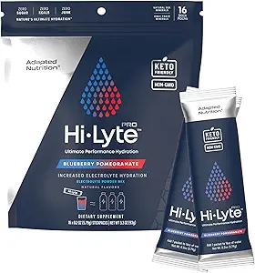 Hi-Lyte Pro水解包 - 16个人饮料包 QQ蓝莓石榴 QQ火焰电解质粉 QQ无糖,零卡布,零卡路里
