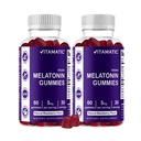 Vitamatic Melatonin Gummies – (2.5 mg, 5 mg & 10 mg Doses) | 60 Vegan Gummies per Bottle | Pack of 2